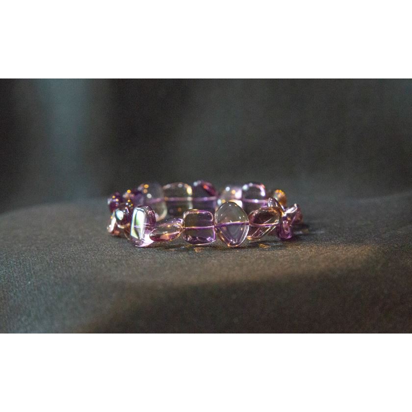 紫黃晶不規則手鍊 水晶 玉石 珠寶