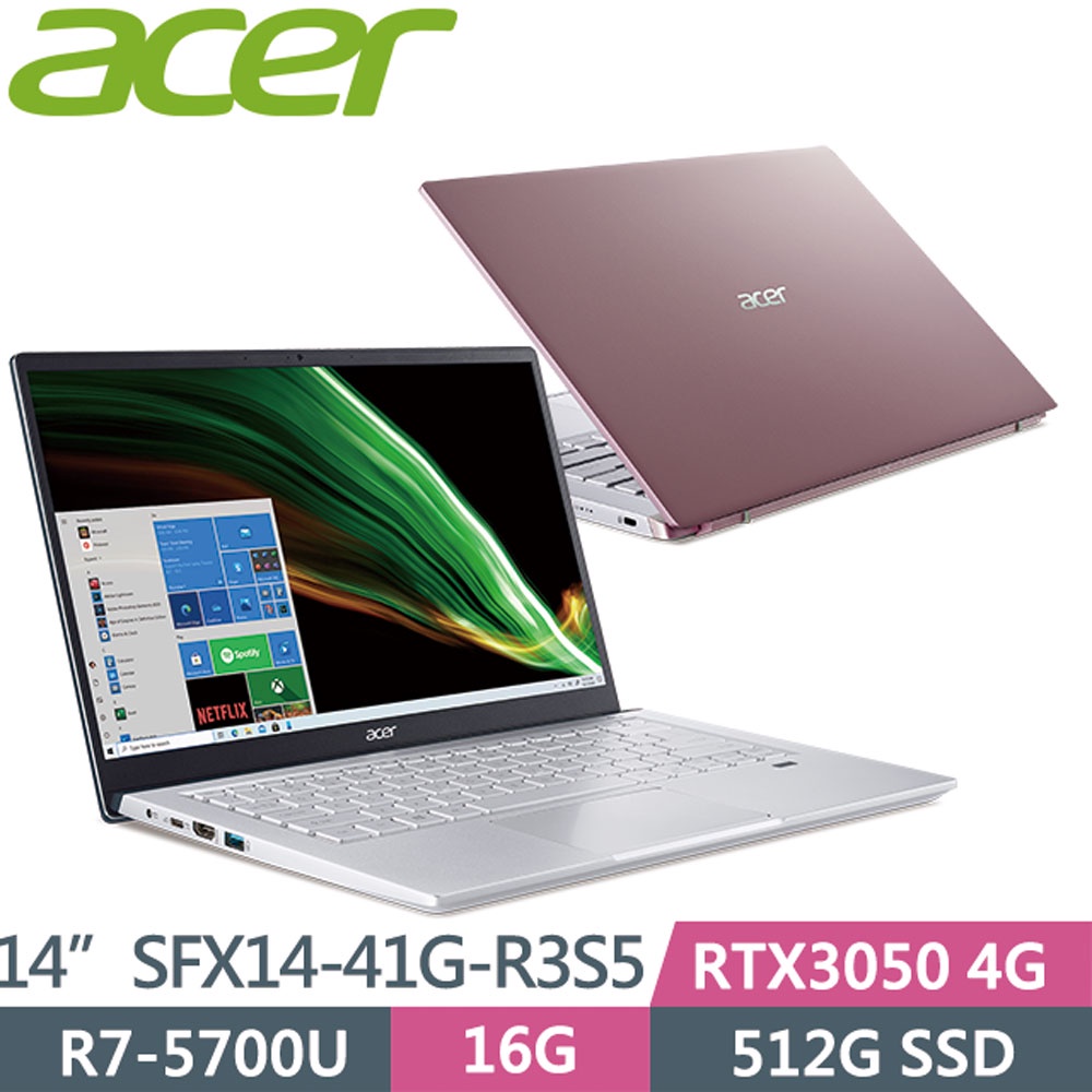 ACER/ SFX14-41G-R3S5(R7-5700U/16GD4/512GPCIe/RTX3050