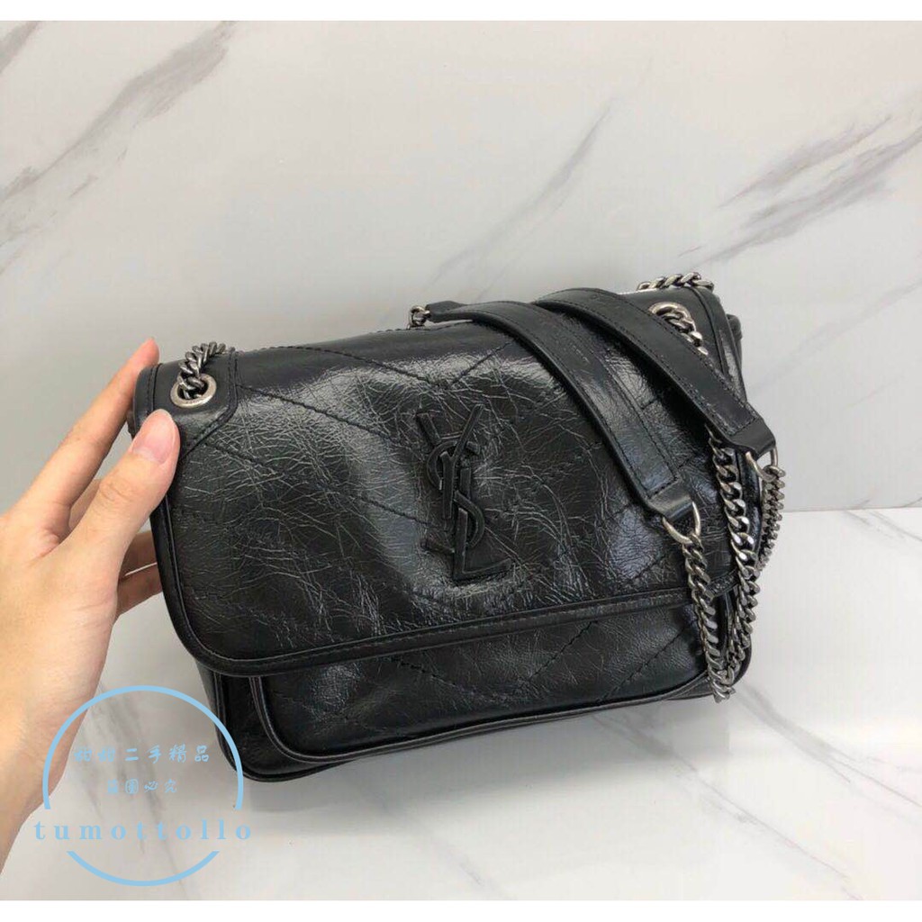 甜甜二手 正品saint Laurent 聖羅蘭 Ysl Baby Niki 小號黑色現貨 蝦皮購物