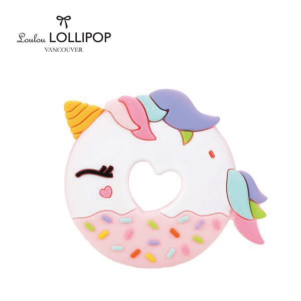 加拿大 Loulou lollipop 甜甜圈獨角獸固齒器-粉色甜心【麗兒采家】