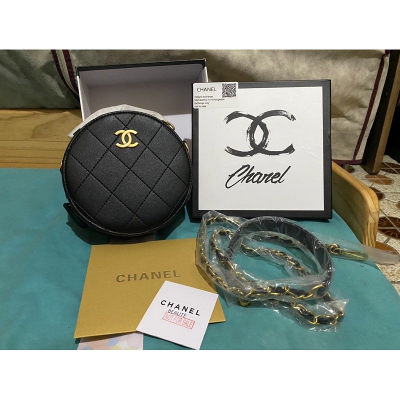 Chanel vip gift mini珍珠圓餅包