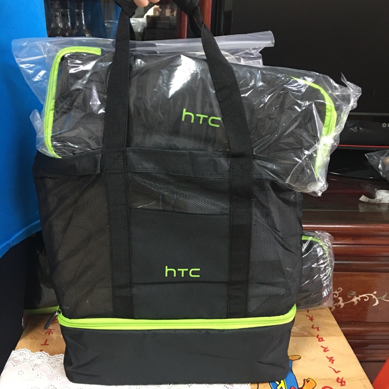 宏達電 htc 2019 股東會紀念品--黑色網狀肩揹手提購物袋