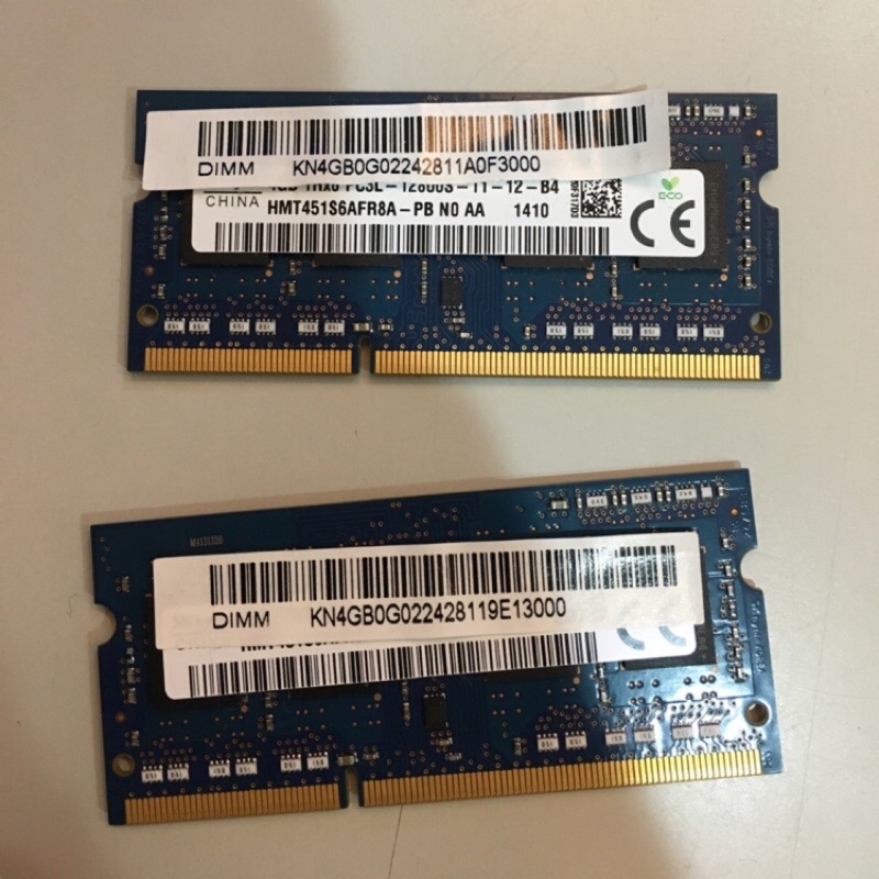 海力士記憶體DDR3 1600 4G雙面顆粒（2個一起賣） （高雄市）