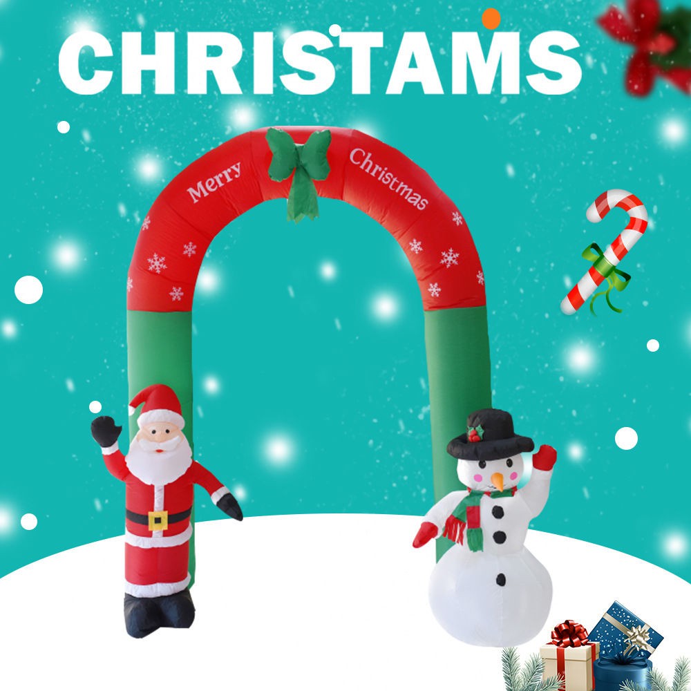 聖誕 圣誕節庭院裝飾品場地布置道具充氣圣誕拱門圣誕老人雪人