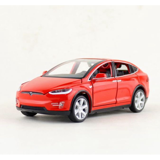 Tesla Model X 1:32 汽車模型帶響亮的 o 聲光玩具車金屬鐵鋼迷你展示