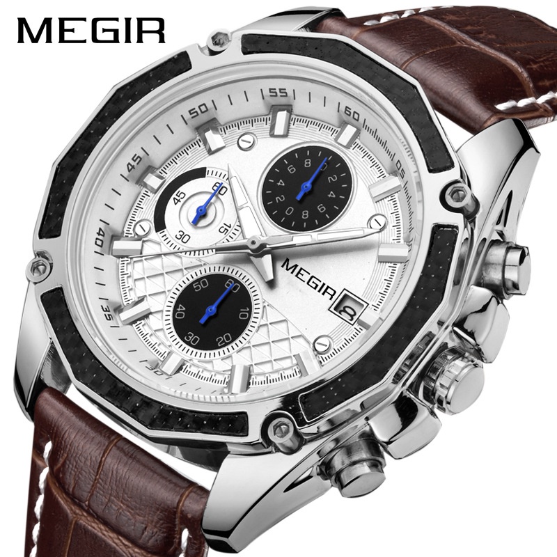 MEGIR 2015G (贈送原裝精美禮盒) 時尚潮流 商務休閒 多功能 運動 計時碼錶 日曆 男士手錶 2022新款