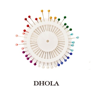 DHOLA｜【 彩色大頭珠針盤 】服材用品 縫紉 針線盒 服裝 朵拉手藝