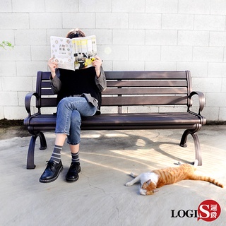 LOGIS｜全鑄鋁公園椅 臺灣現貨 休閒長椅 室外專用 戶外庭院椅 休閒椅 廣場適用 耐重 防水抗曬 (PARK-L)
