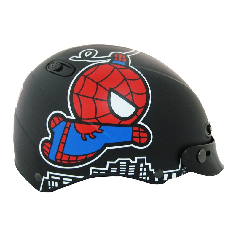 EVO CA110/CA-110 安全帽 蜘蛛人 消光黑色 卡通 半罩 單帽子 不含鏡片