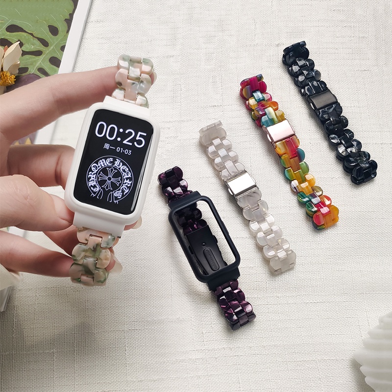 適用於 小米手環7 Pro錶帶 樹脂 錶帶 + 保護殼  時尚氣質款 小米手環7pro保護殼 透明創意錶帶 男女