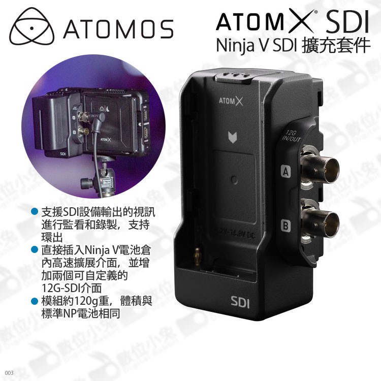 ATOMOS NINJA V 5インチ用アクセサリーキット、SDIモジュール付き