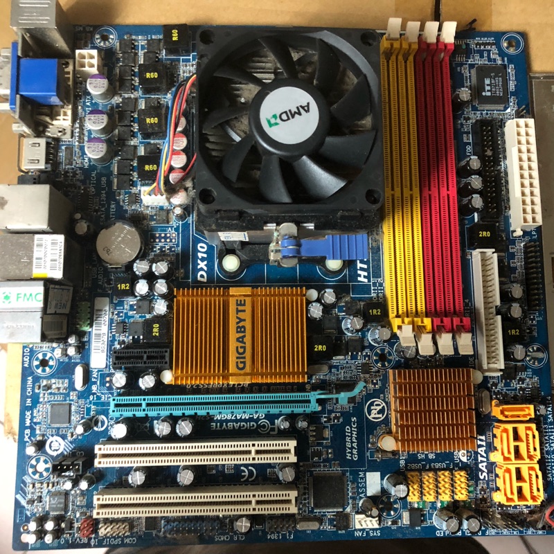 技嘉 GA-MA78GM-S2H AMD 4800+ cpu 內建顯示 AMD DDR2*4 SATA*5 (升級後換下