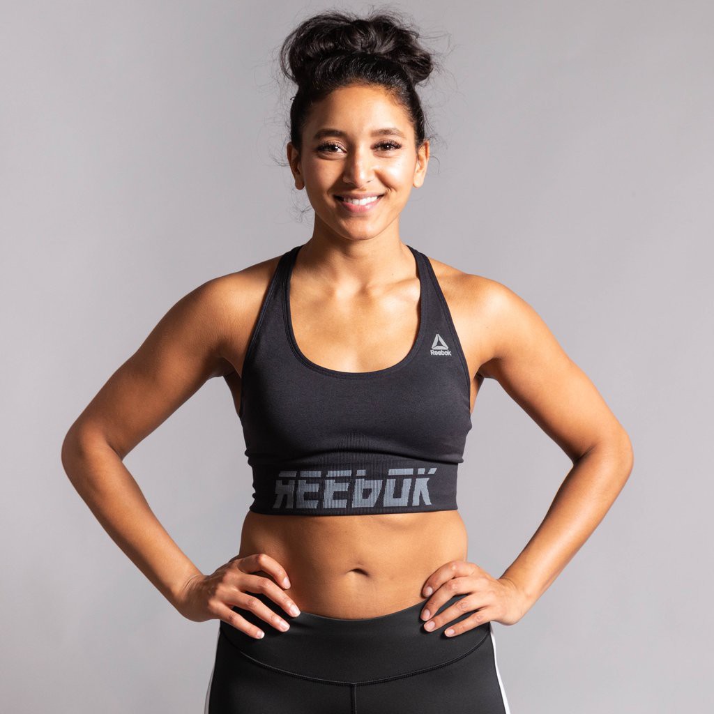 Reebok 全新黑色針織運動休閒健身訓練低強度低度支撐運動內衣DP6712 | 蝦皮購物