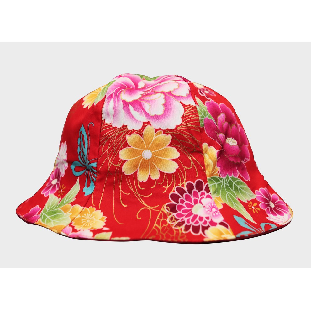 雙面兩用客家花布帽客家帽漁夫帽牡丹花牡丹帽 蝦皮購物