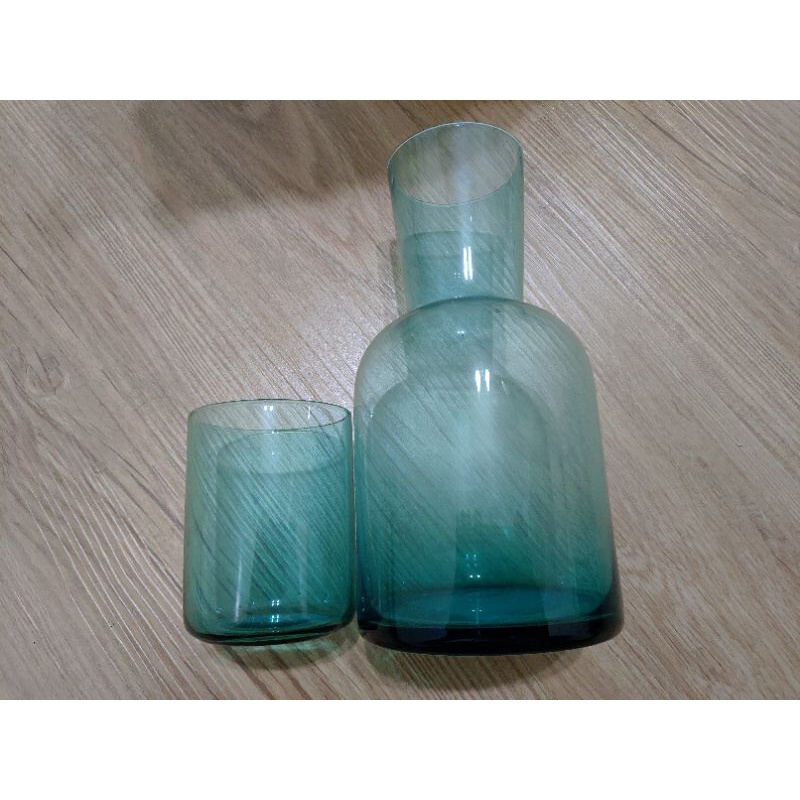 (二手) 玻璃瓶  HOLA 沁心玻璃壺杯組 藍色 特力和樂