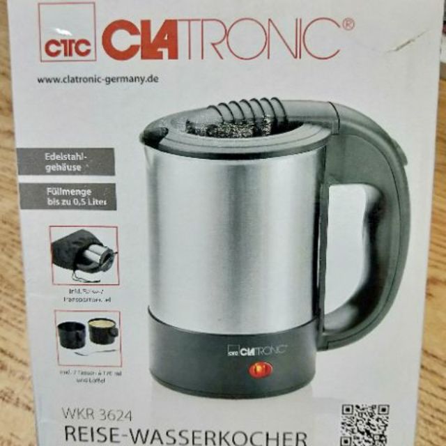 現貨--德國品牌Clatronic 型號WKR 3624旅行用雙電壓快煮壺電熱水壺0.5公升