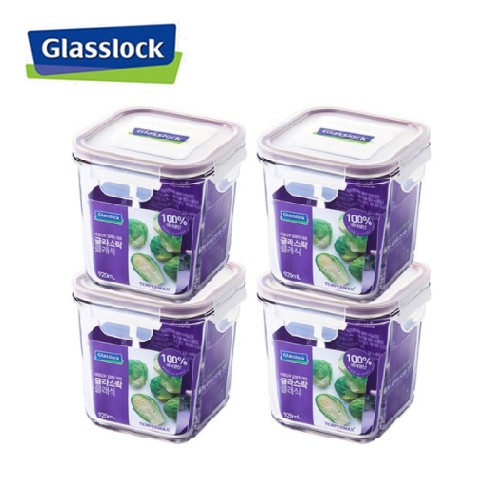 [Glasslock] 玻璃密封容器4件組 （920ml） / 食品容器 / 食品儲藏