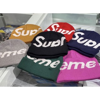 【area0439】全新正品 Supreme Big Logo Beanie 毛帽 喀什米爾 羊毛 Cashmere