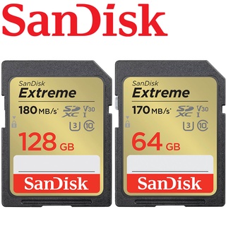 180MB/s 公司貨 SanDisk 128G 64GB Extreme SD SDXC 記憶卡 64G 128G