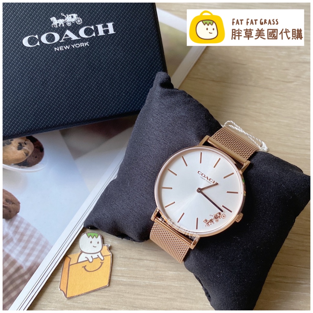 【現貨】Coach 玫瑰金 手錶 米蘭錶帶 馬車logo 女錶