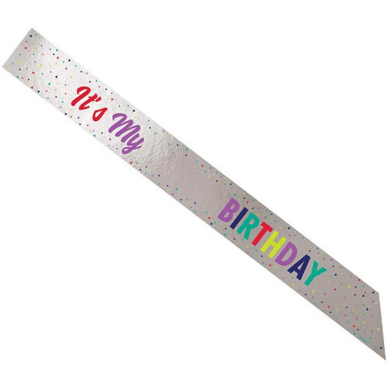 派對城 現貨【Sash1入值星帶-我的生日(附貼紙)】 歐美派對 派對裝飾 穿戴 生日派對 生日背帶 拍攝道具