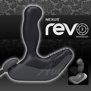 折扣商品 贈潤滑液-英國Nexus Revo 2 雷沃二代 6段變頻震動 磁吸式USB充電型 G點前列腺旋轉按摩棒-黑