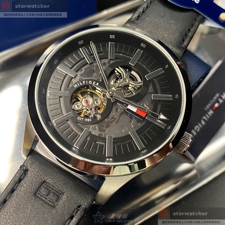 Tommy Hilfiger湯米希爾費格男女通用錶,編號TH00004,44mm銀錶殼,深黑色錶帶款| 蝦皮購物