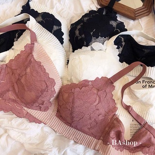 【BAshop】臺灣現貨🌹油畫玫瑰．高品質 不規則 唯美蕾絲 集中成套內衣組 32-38 #M822