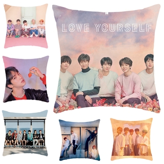 BTS抱枕防彈少年團沙發靠墊 柔軟午睡抱枕 45*45cm