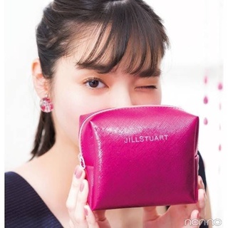 ★JS日雜附錄★ JILL STUART 亮桃紅 愛心拉鍊 收納包 小物包 化妝包 內刷絨