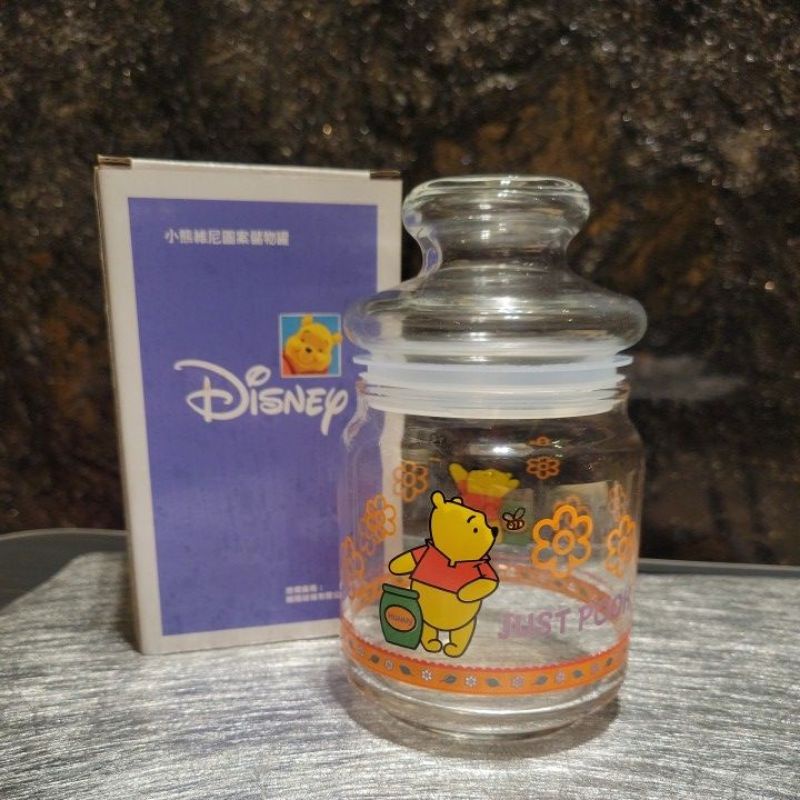 日本Disney 全新正版小熊維尼玻璃儲物罐