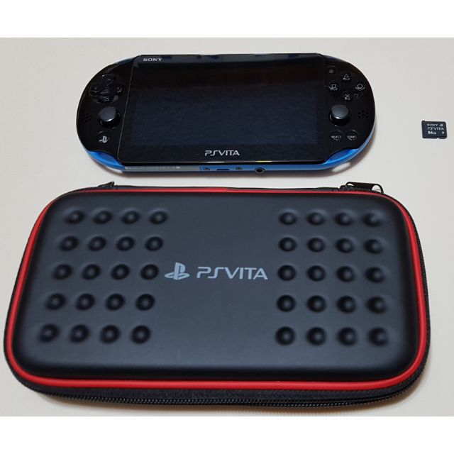 PSV PSVITA 2007主機+SONY原廠64GB記憶卡+HORI防撞硬殼包 (無盒/無線)