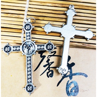 ❤as86❤聖物聖牌玫瑰經念珠義大利進口本篤十六十字架 5.5*4cm