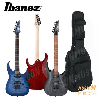 【民揚樂器】IBANEZ RGA42FM 電吉他 湖水藍 黑色消光 側背木紋 附電吉他袋