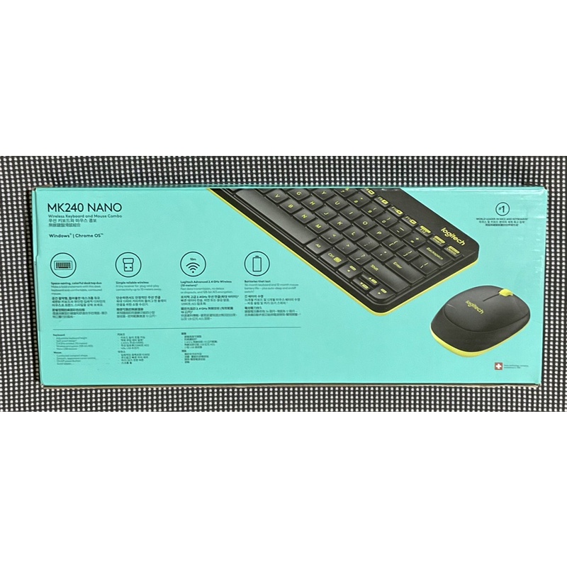 【全新】【台灣公司貨】Logitech 羅技 MK240 NANO 無線鍵盤滑鼠組 (黑色）