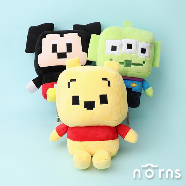 Disney PiXEL Art復古風像素娃娃25cm- Norns 迪士尼正版授權 小熊維尼 三眼怪 史迪奇 米奇玩偶