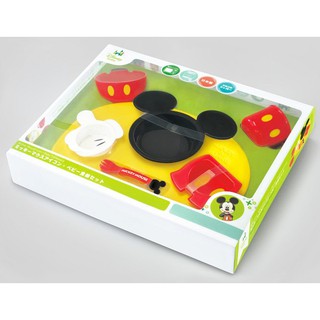 【彤語小舖】日本製 EDISON 迪士尼 米奇 餐具組 兒童 餐具 滿月 禮盒