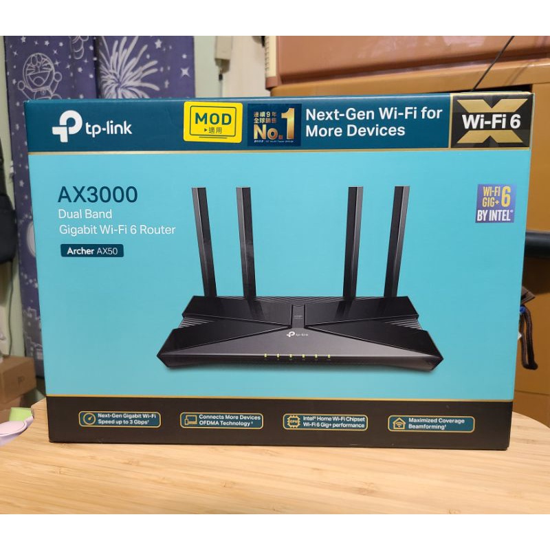 二手9成新 TP-Link Archer AX50 AX3000 wifi 6 Gigabit雙頻802.11ax路由器