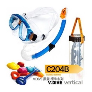 ♛夏天浮潛♛威帶夫兒童矽膠蛙鏡組-C204 (提桶包裝)(乾式呼吸管)