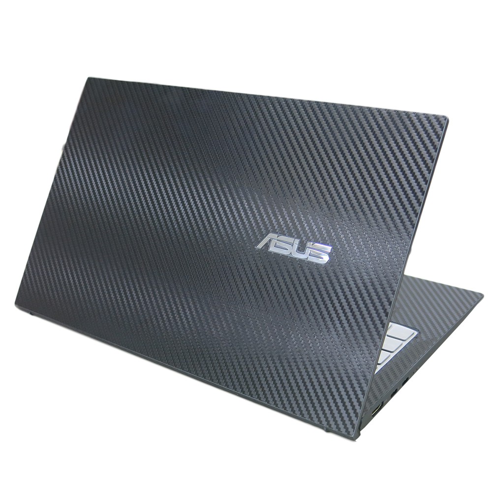 【Ezstick】ASUS UX435  NumberPad版 黑色卡夢紋 機身貼(上蓋貼、鍵盤週圍貼、底部貼)