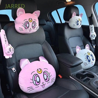 SAILOR MOON JARRED 創意汽車頸枕汽車內飾毛絨小貓汽車枕貓頭枕枕汽車配件可愛美少女戰士汽車頸託腰託卡通座