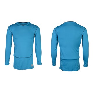 NIKE PRO COMBAT長袖練習衣(緊身).Dri-FIT布料可保持乾爽舒適 449794-413 寶藍色