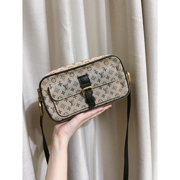 Louis Vuitton 正品 牛仔布 丹寧斜背包 LV Vintage 稀有 古董包 黑色 側背包 相機包 復古