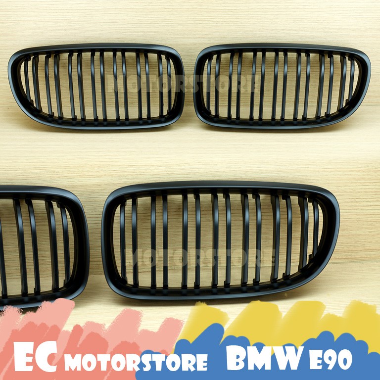 BMW E90 E91 2009~2011 LCI小改款 專用 霧黑 消光黑 雙槓 水箱罩 鼻頭 水箱護罩