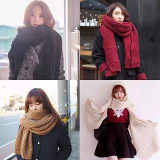📢現貨供應📢韓國女針織加厚秋冬季韓版圍脖男學生情侶圍巾冬季加長粗毛線圍巾