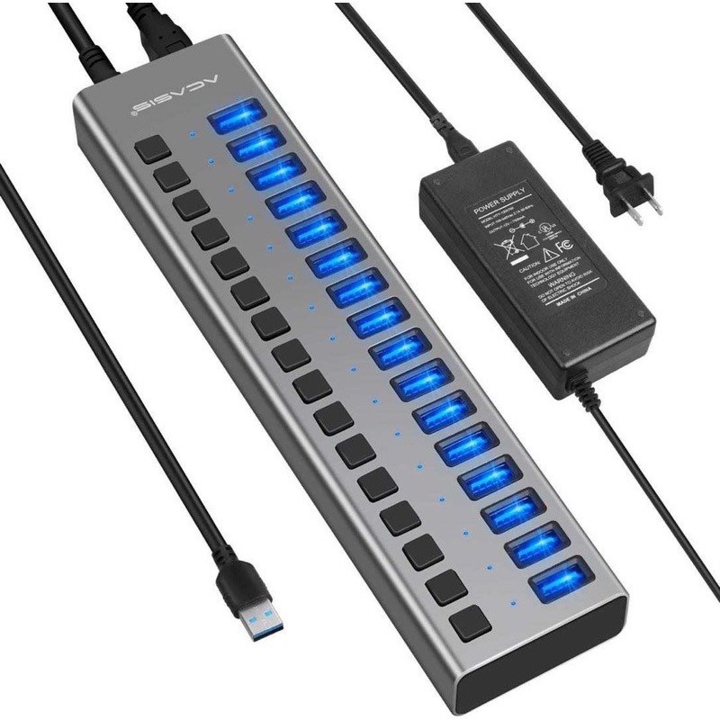 Acasis USB集線器 USB3.0 Hub 16埠