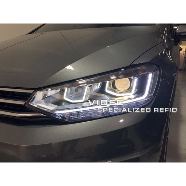 DIY商城 VW TOURAN 16-17 LED 雙U 導光 光柱 R8 大燈 總成