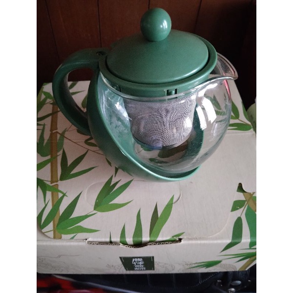 二手 近乎新品 冷熱皆宜 泡茶壺 濾水壺 有濾網 茶具 墨綠色款 附盒子