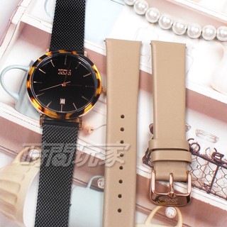 NATURALLY JOJO 現代歐洲美學 玳瑁紋 米蘭帶 套錶組 不銹鋼 快拆錶帶 女錶 JO96978-88R