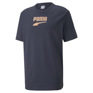 PUMA DOWNTOWN 男裝 短袖 休閒 LOGO 印花 棉 歐規 藍【運動世界】53367243